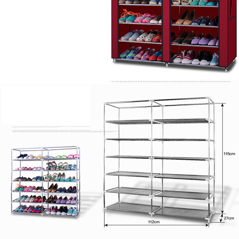 6-Row 2-Line Non-woven Fabric Shoe Rack