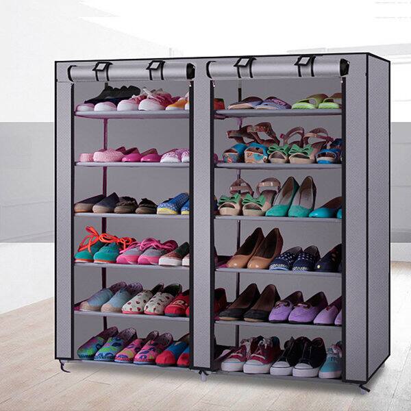 Shop Black Friday Deals On Grey Fabric Shoe Rack On Sale Overstock 14781299