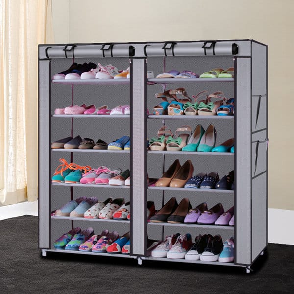 Shop Black Friday Deals On Grey Fabric Shoe Rack On Sale Overstock 14781299