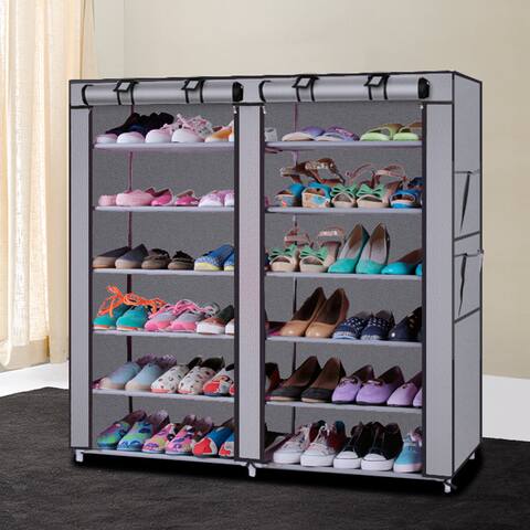 Shoe Organizer Closet Organizers Systems Online At Grey Fabric Shoe Rack