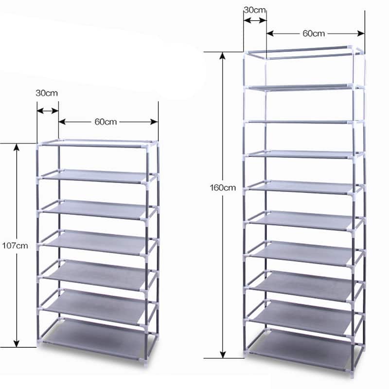 Fashionable Room-saving 9 Lattices Non-woven Fabric Shoe Rack Gray