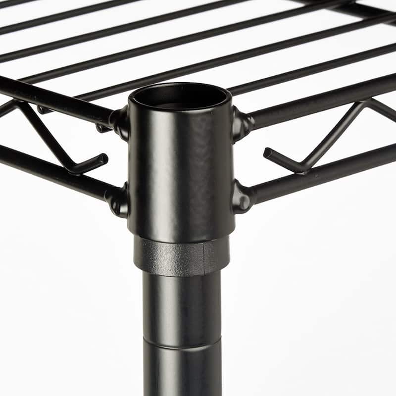 5-Layer Black Plastic Coated Iron Shelf