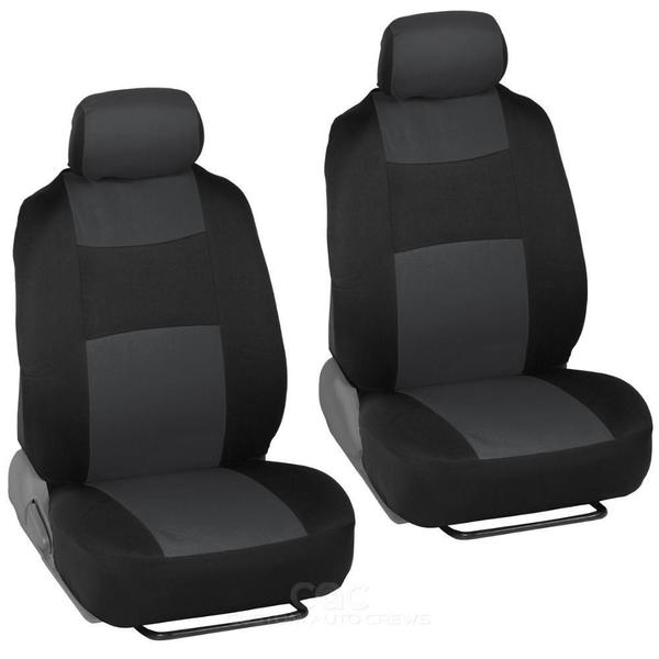 For Toyota New Sleek Black Flat Cloth Front and Rear Car Seat Covers Set
