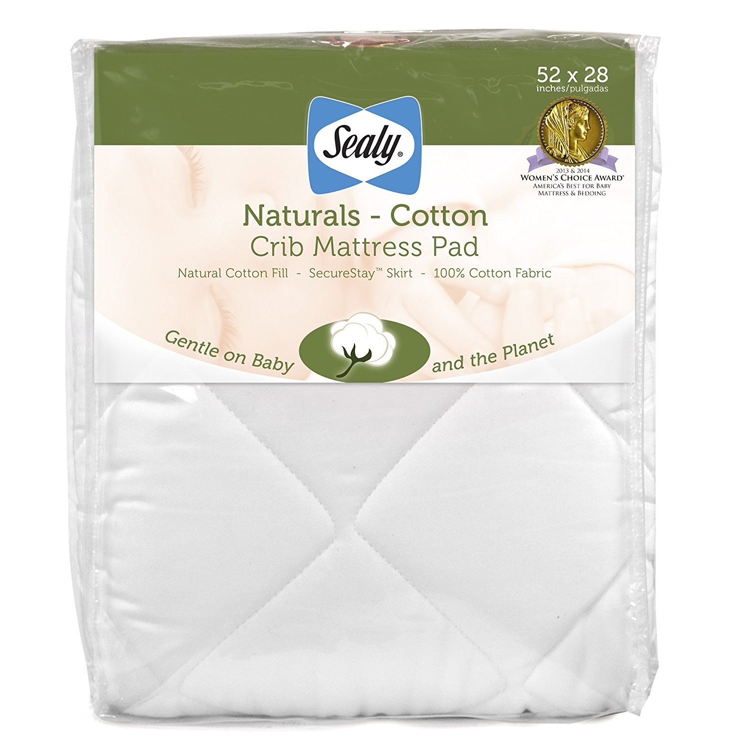 Sealy Natural Cotton Crib Mattress Pad