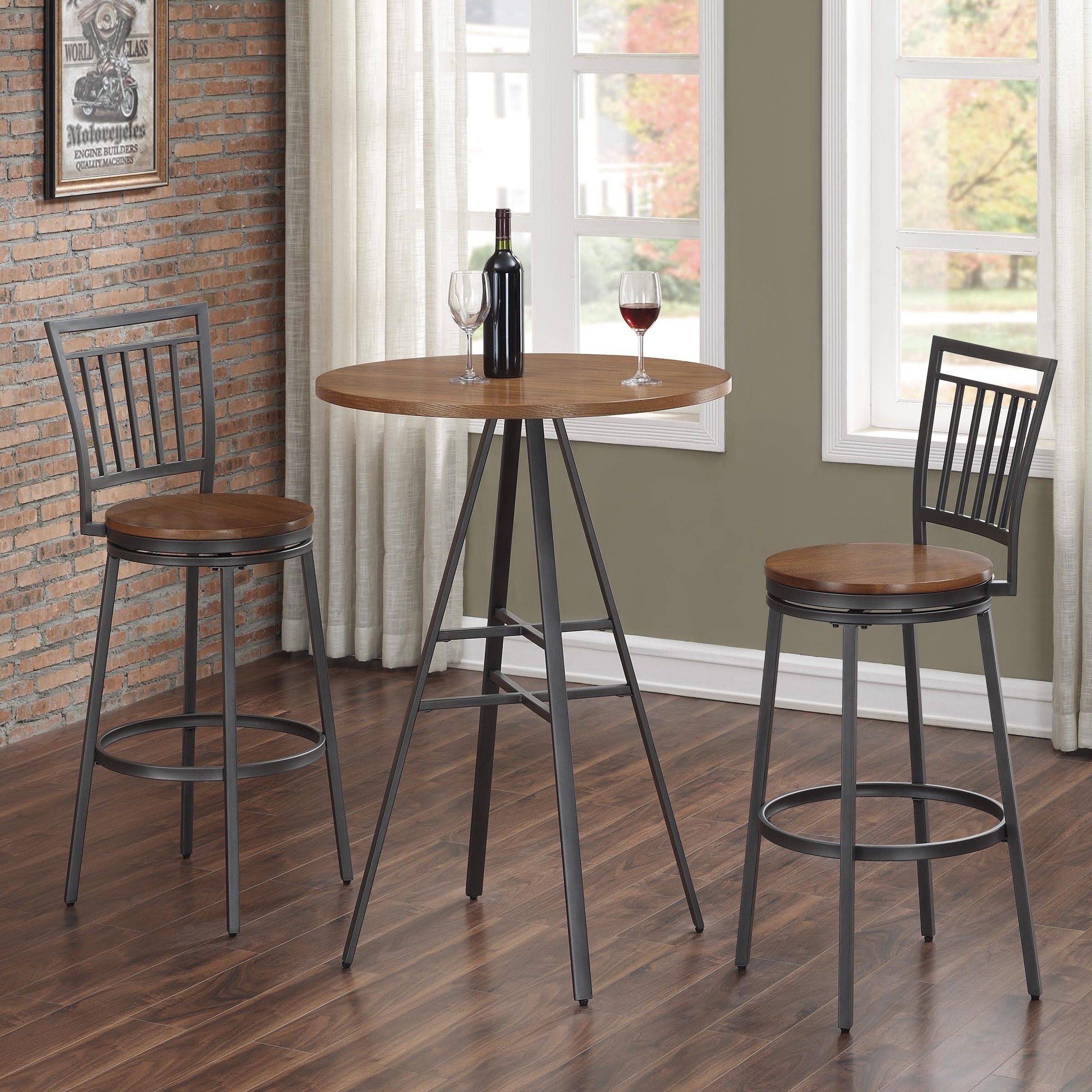 whitewashed pub table and chairs