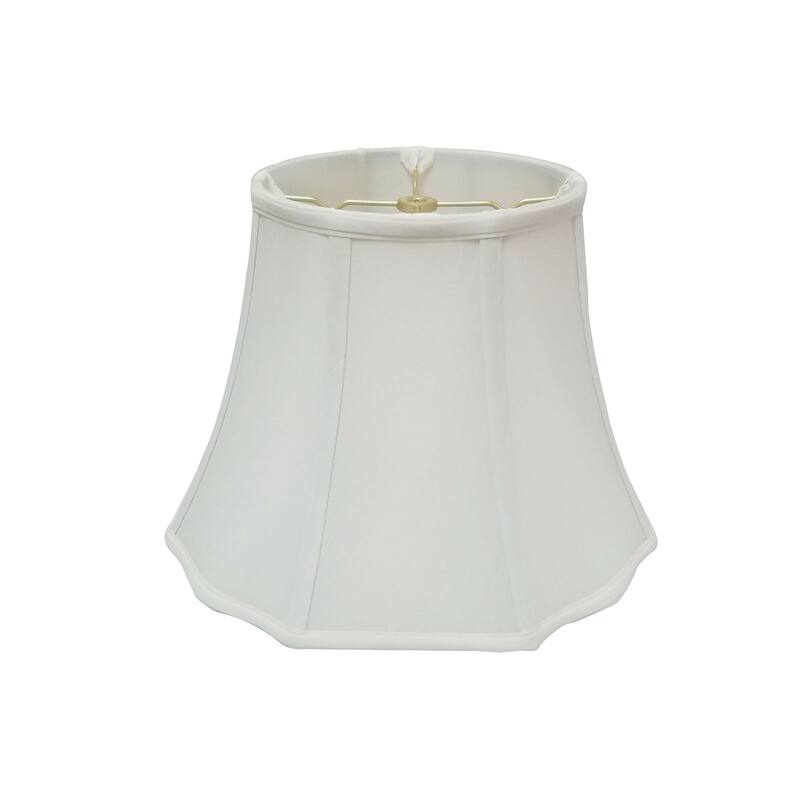 Royal Designs Flare Bottom Outside Corner Scallop White Lamp Shade, 10 x 18 x 13