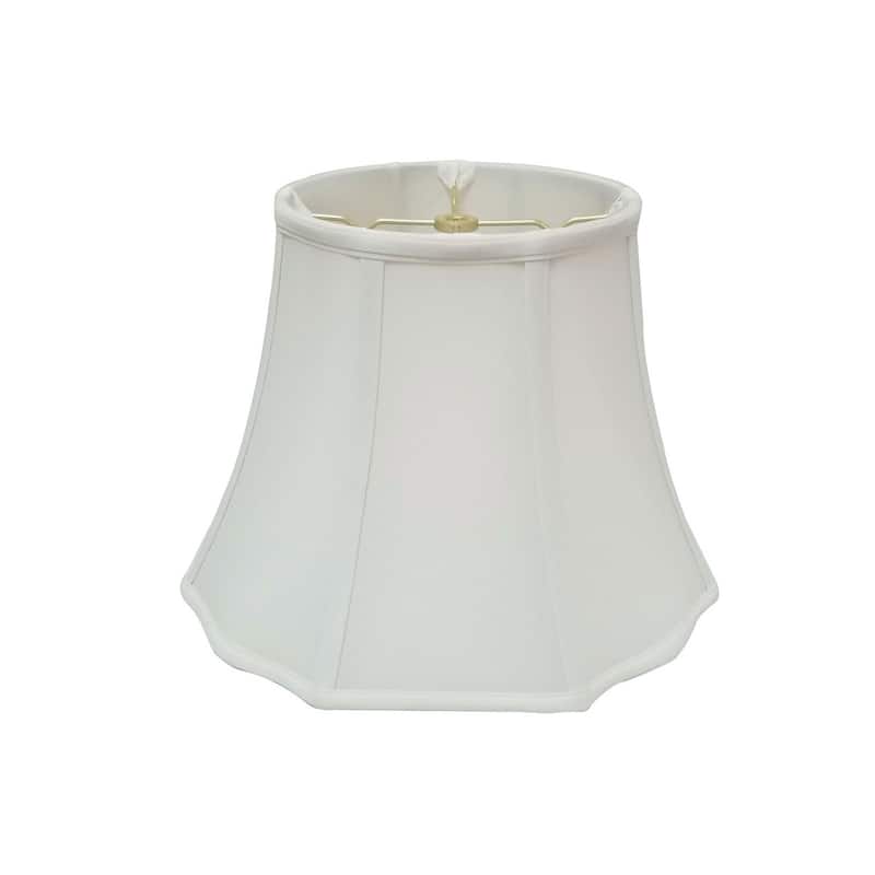 Royal Designs Flare Bottom Outside Corner Scallop White Lamp Shade, 10 x 18 x 13