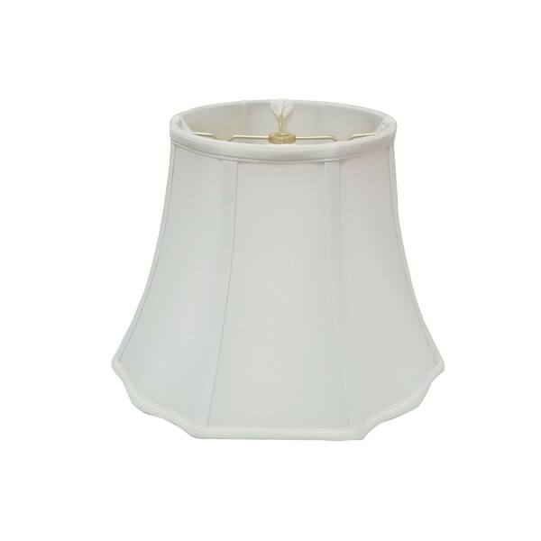 Royal Designs Flare Bottom Lamp Shade – 5x10x8 Inch, Eggshell Shantung With Scallop Corners, Spider Fitter