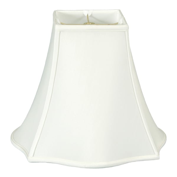 Royal Designs Fancy Square Bell Lamp Shade, White, 7 x 16 x 12.75