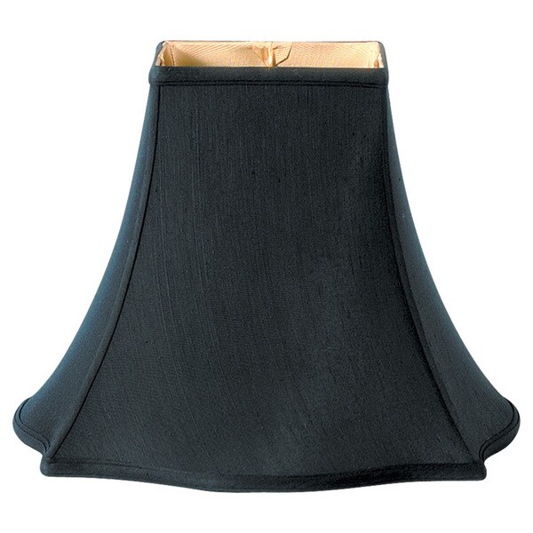 Royal Designs Fancy Square Bell Lamp Shade, Black, 4 x 10 x 8.5