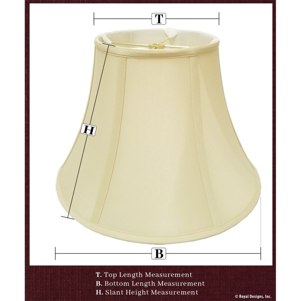 Royal Designs Fancy Square Bell Lamp Shade BSO-702-16WH White 7 x 16 x 12.75 Inc