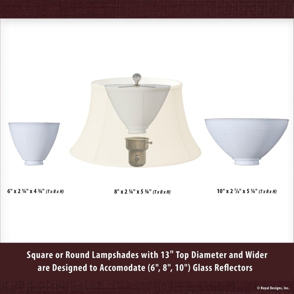 Royal Designs Fancy Square Bell Lamp Shade BSO-702-16WH White 7 x 16 x 12.75 Inc