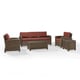 preview thumbnail 3 of 5, Crosley Bradenton Outdoor Wicker 5-Piece Sofa Set with Sangria Cushions