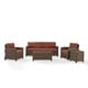 preview thumbnail 2 of 5, Crosley Bradenton Outdoor Wicker 5-Piece Sofa Set with Sangria Cushions