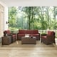 preview thumbnail 1 of 5, Crosley Bradenton Outdoor Wicker 5-Piece Sofa Set with Sangria Cushions