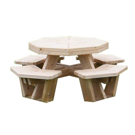 octagon picnic table cedar walk poly wood furniture shipping similar items