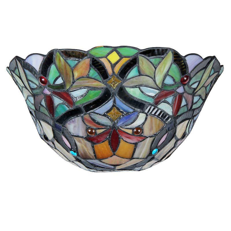 Tiffany Style Victorian Design 1-light Black Wall Sconce