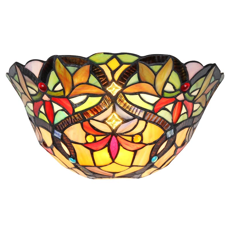 Tiffany Style Victorian Design 1-light Black Wall Sconce