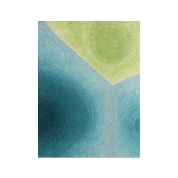 Alliyah Handmade New Zealand Blend Wool Contemporary Green Nature Rug - 8' x 10'