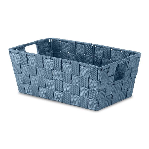 Whitmor Blue Fabric/ Steel Small Woven Shelf Tote Overstock 14788011