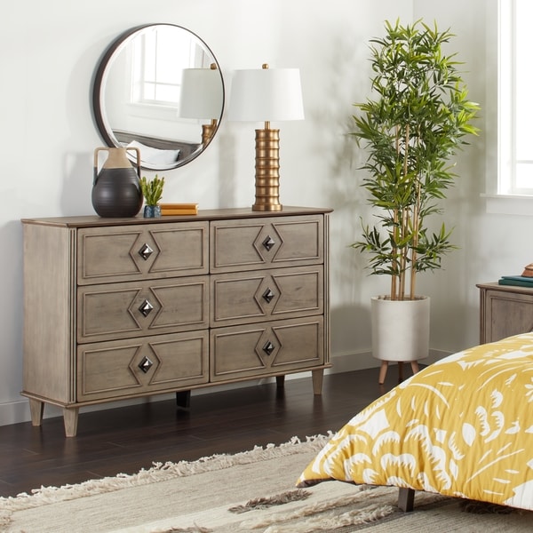 Shop Pine Canopy Grey Weathered 6drawer Dresser Free Shipping Today