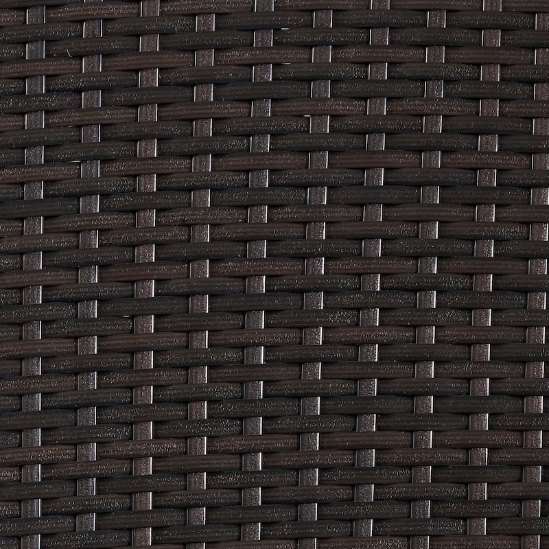 Palm Harbour Wicker Ottoman in Brown with Gray Cushions