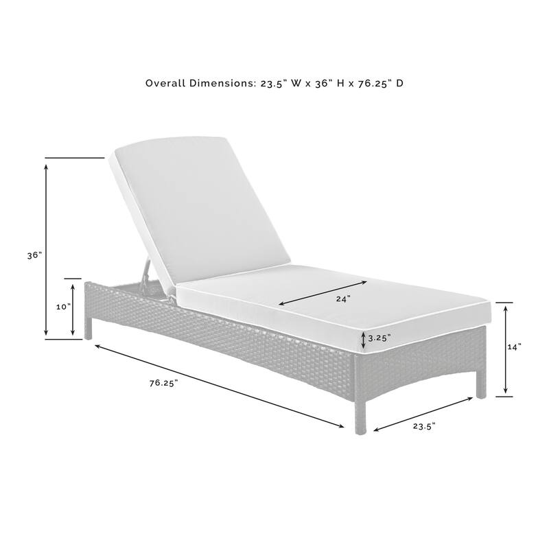 Palm Harbor Brown Wicker Outdoor Chaise Lounge with Grey Cushions