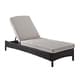 preview thumbnail 3 of 5, Palm Harbor Brown Wicker Outdoor Chaise Lounge with Grey Cushions