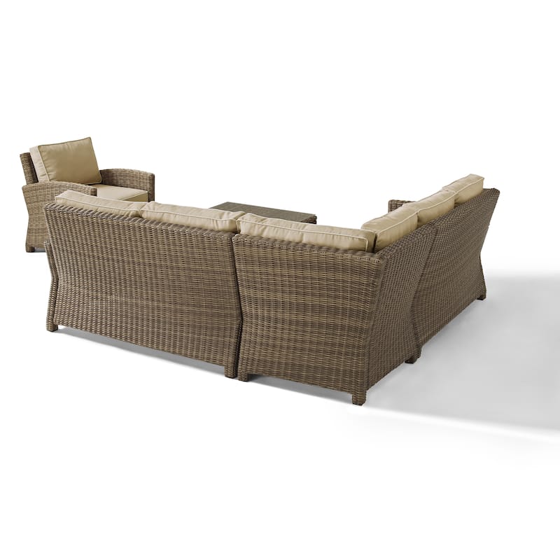 Crosley Bradenton 4-Piece Outdoor Wicker Seating Set with Sand Cushions