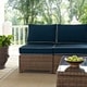 preview thumbnail 6 of 15, Bradenton 5-Piece Outdoor Wicker Seating Set with Navy Cushions