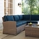 preview thumbnail 3 of 15, Bradenton 5-Piece Outdoor Wicker Seating Set with Navy Cushions