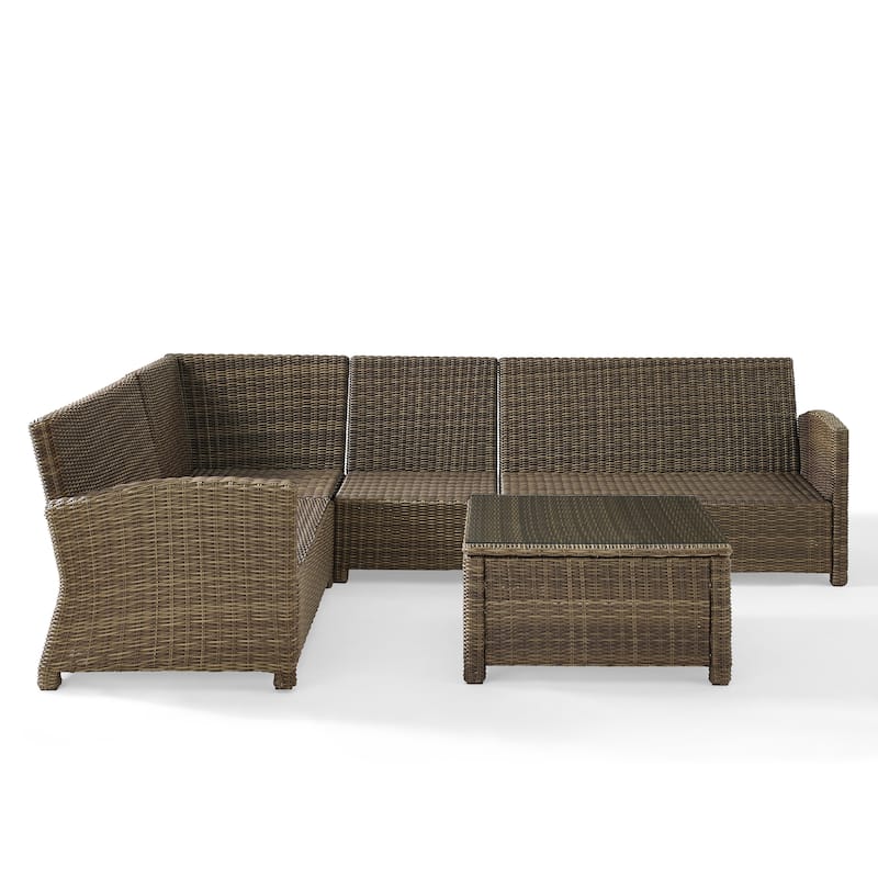Crosley Bradenton 5-Piece Outdoor Wicker Seating Set with Sand Cushions