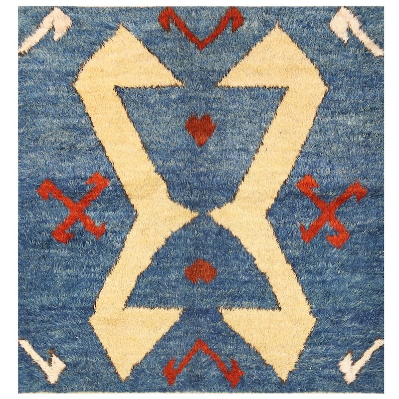 Handmade One-of-a-Kind Vegetable Dye Shag Gabbeh Wool Rug (Afghanistan) - 6'4 x 6'8