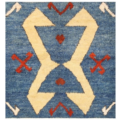 Handmade One-of-a-Kind Vegetable Dye Shag Gabbeh Wool Rug (Afghanistan) - 6'4 x 6'8