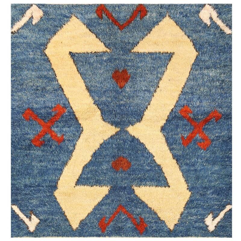 Handmade One-of-a-Kind Vegetable Dye Shag Gabbeh Wool Rug (Afghanistan) - 6'4 x 6'8