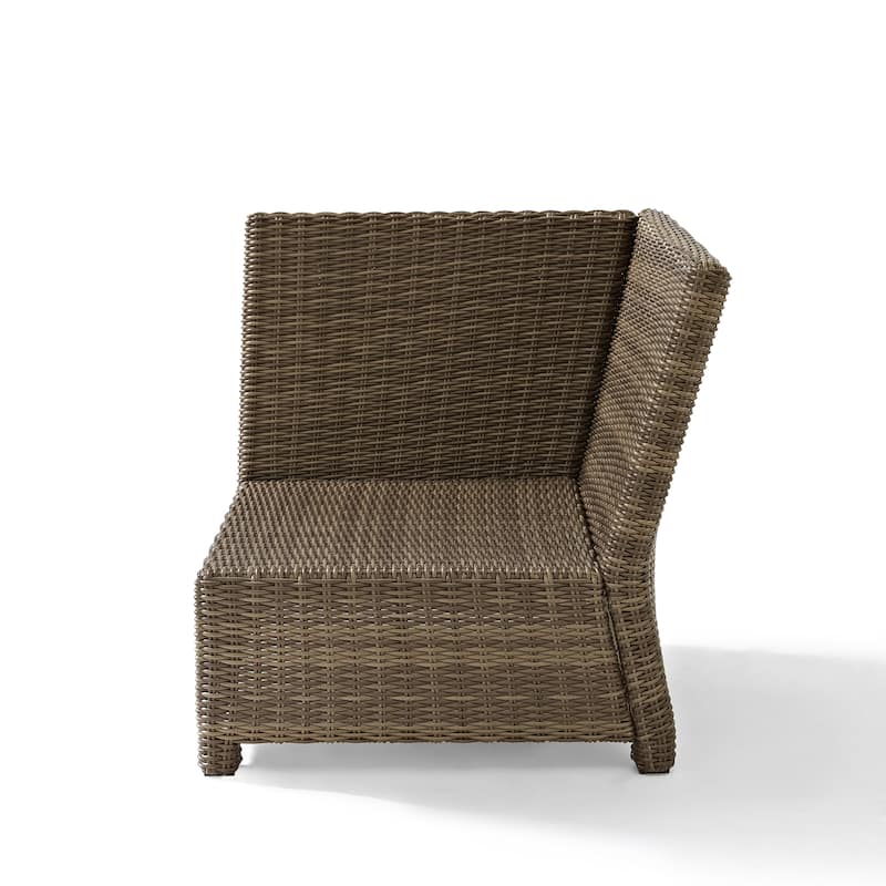 Crosley Bradenton Outdoor Wicker Sectional Corner Chair with Navy Cushions - 31.5 W x 31.5 D x 32.5 H