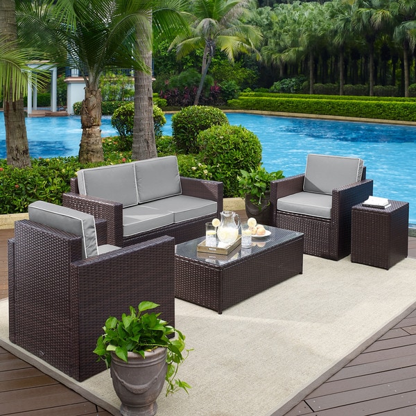 Shop Palm Harbor 5-Piece Outdoor Wicker Conversation Set ...