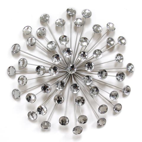 Stratton Home Decor Silver Acrylic 16-inch Burst Wall Decor