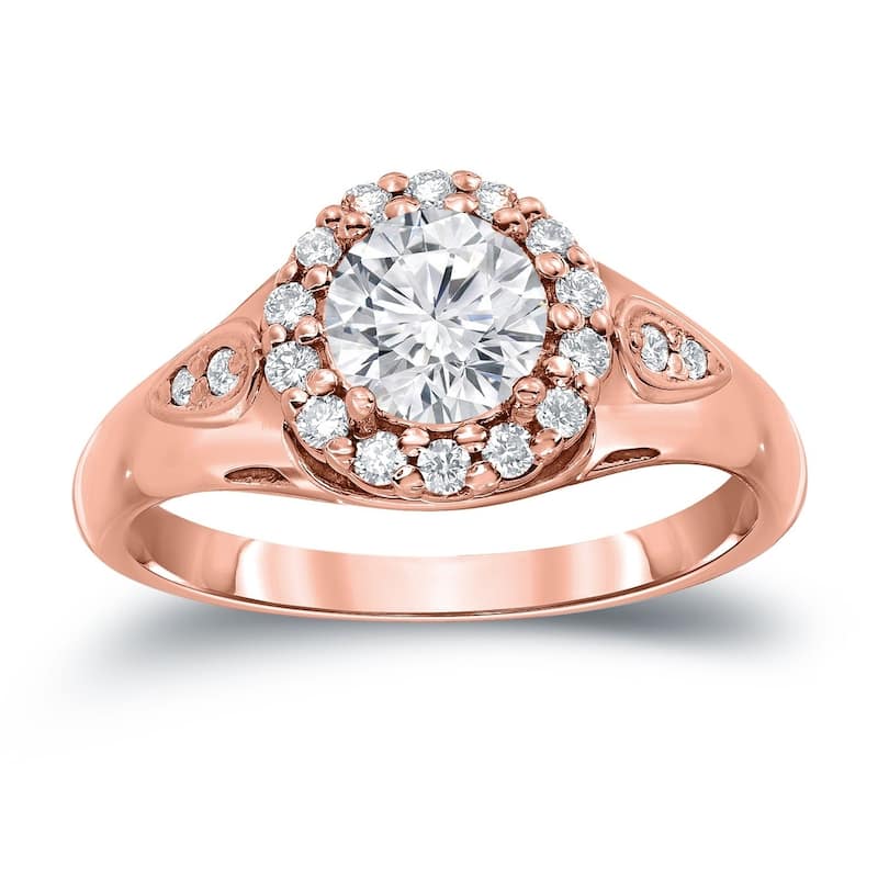 Auriya 1 1/4ct TDW Certified Diamond Halo Engagement Ring (H-I, SI1-SI2)