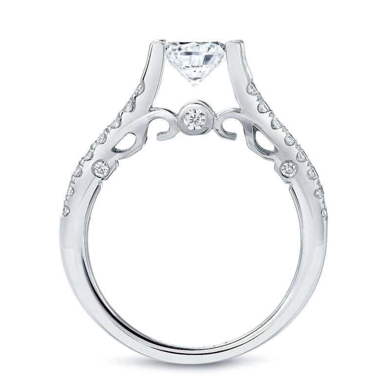 Auriya Unique 1 1/2ctw Round Split Shank Diamond Engagement Ring 14k Gold Certified (H-I, SI1-SI2)