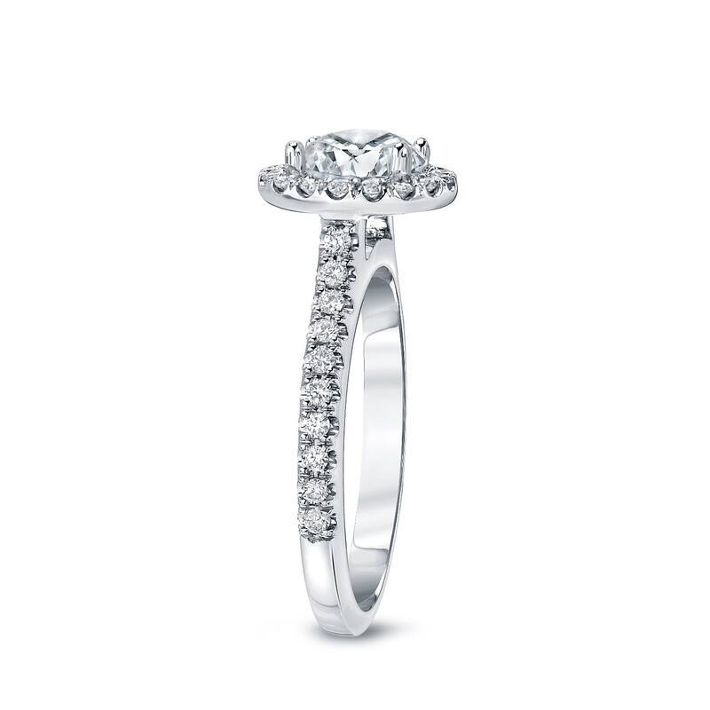 Auriya 1 7/8ctw Round Diamond Halo Engagement Ring 14k Gold Certified