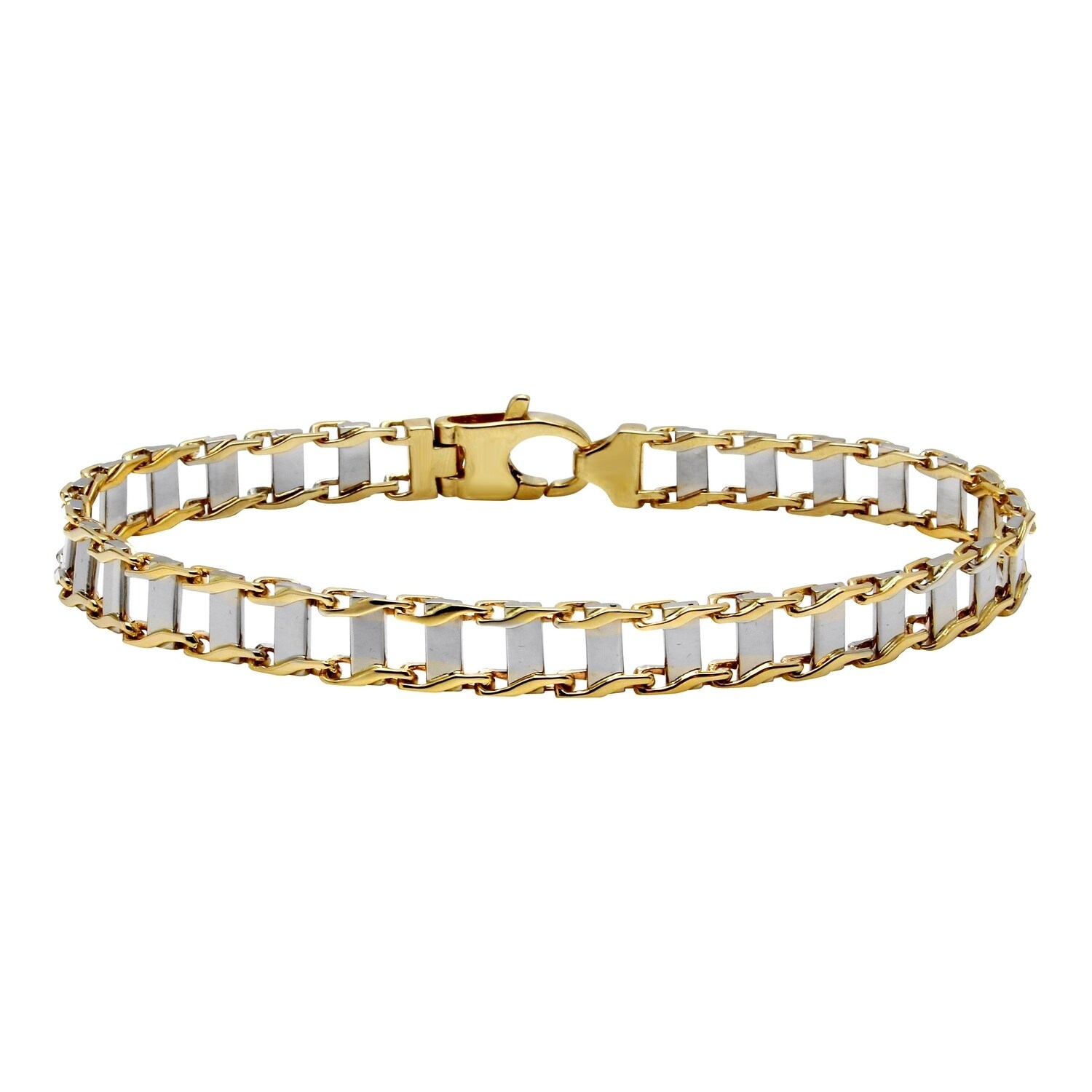 mens gold railroad bracelet