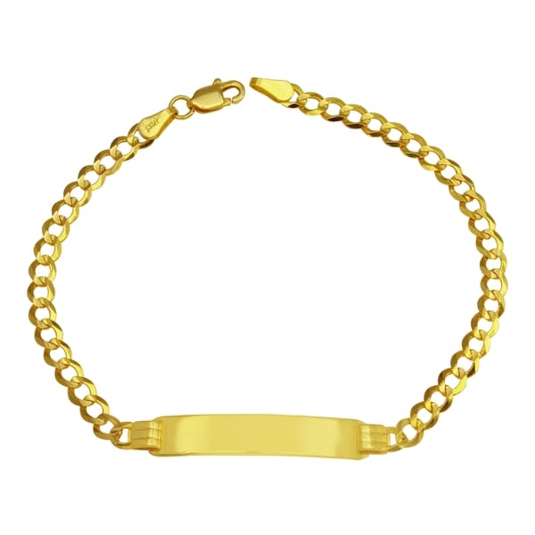 14k Yellow Gold Curb Link Boy S Id Bracelet Free Shipping 14k Yellow Gold Curb Link Boy X27 S Id Bracelet