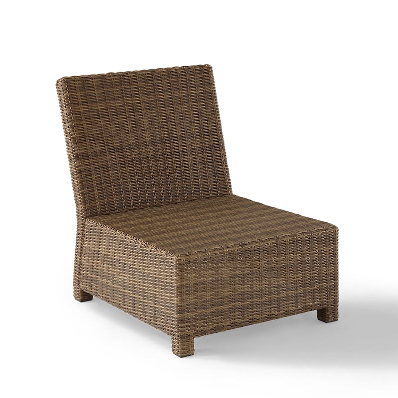 Crosley Bradenton Outdoor Wicker Sectional Center Chair with Navy Cushions - 25 W x 31.5 D x 32.5 H