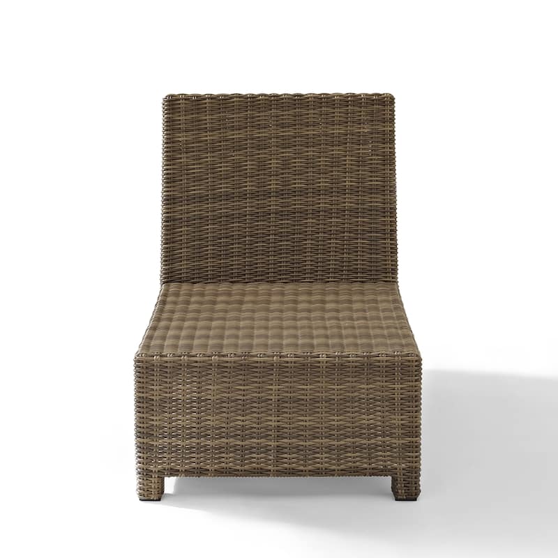 Crosley Bradenton Outdoor Wicker Sectional Center Chair with Sangria Cushions - 25 W x 31.5 D x 32.5 H