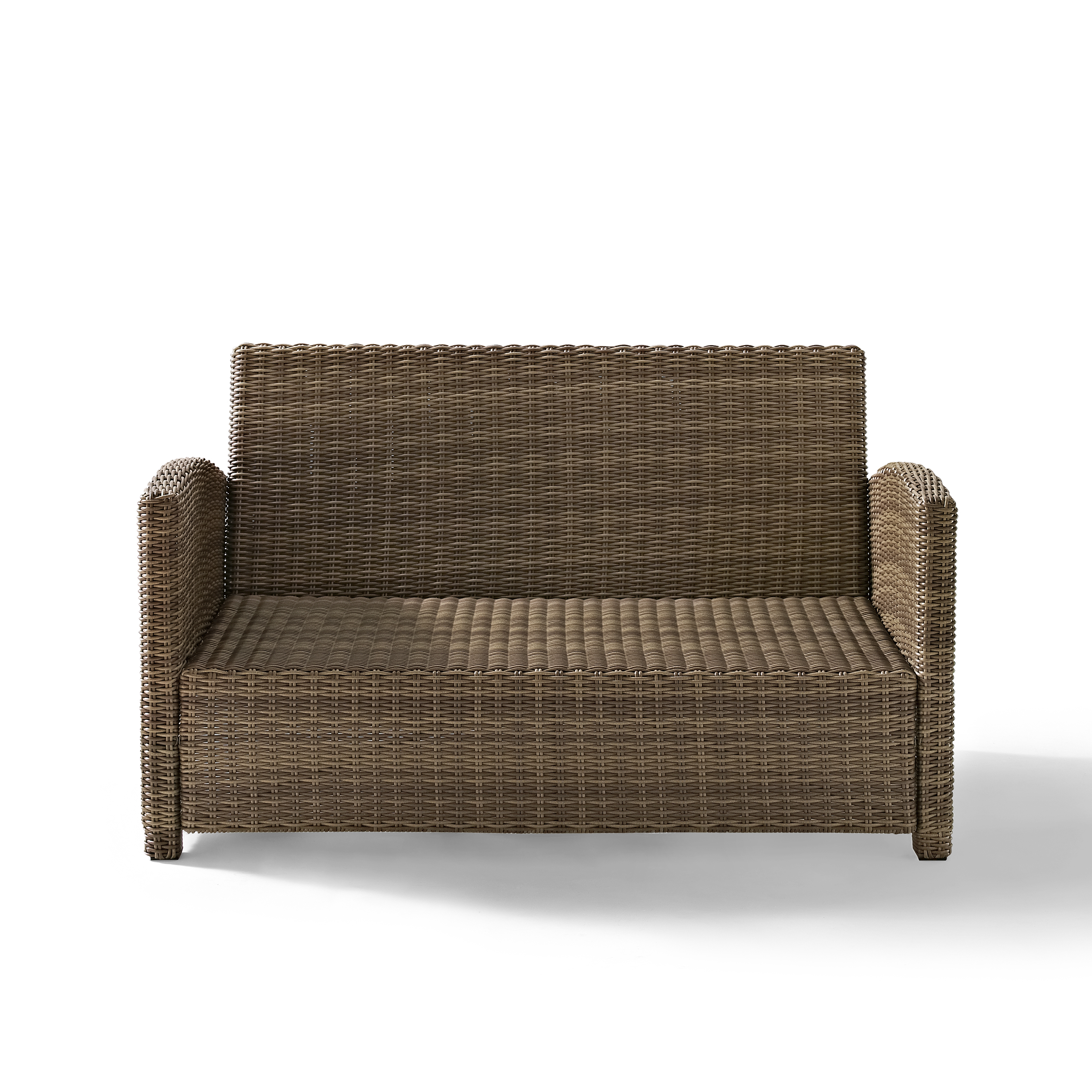 Crosley Bradenton Outdoor Wicker Loveseat with Sangria Cushions