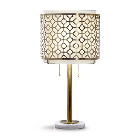 Melrose Geometric Antique Bronze Table Lamp