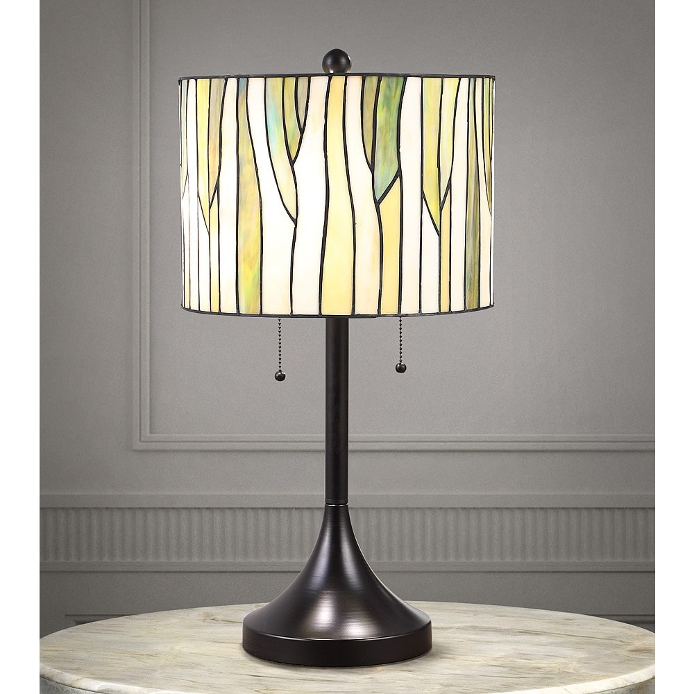 Barossa Oil-rubbed Bronze Metal Tiffany Floor Lamp with Green Glass ...