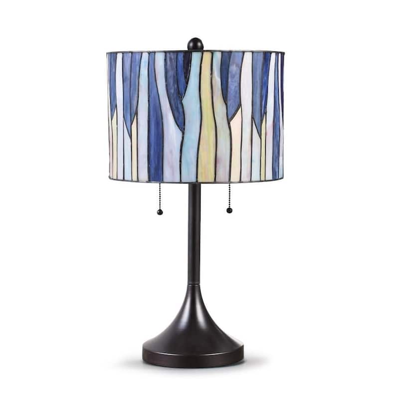 Barossa 25-inch Tiffany-style Table Lamp - Blue/Purple