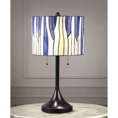 Barossa 25-inch Tiffany-style Table Lamp - Blue/Purple